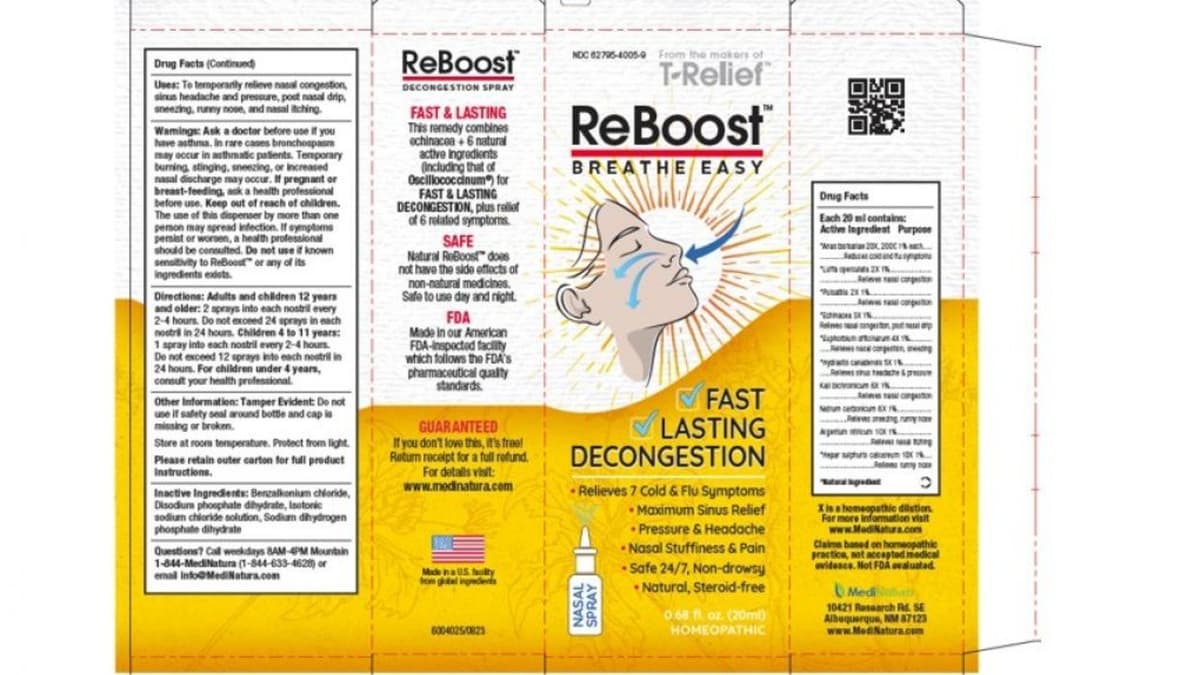 FDA สหรัฐฯ เรียกคืนสเปรย์พ่นจมูก ReBoost ด่วน หลังพบปนเปื้อนเชื้อรา-ยีสต์