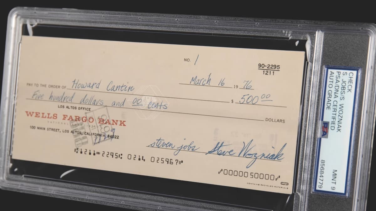 เช็คใบแรกของ Apple จาก 500 เหรียญ ประมูลจบที่ 79 ล้านบาท!