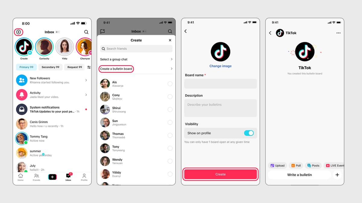 TikTok เปิดฟีเจอร์ 'bulletin board' ส่งข้อความตรงถึง Inbox แฟนคลับ